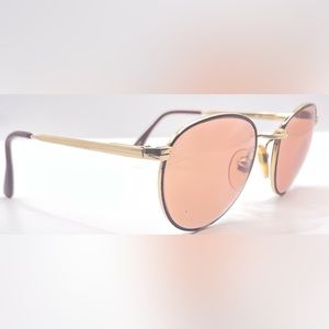 Vintage Logo Paris Gold Burgundy Oval Sunglasses Frames Only